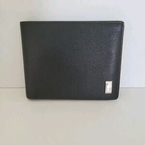 Dunhill Designer Mens Wallet Brown Bifold Leather Folding Compact Medium Logo